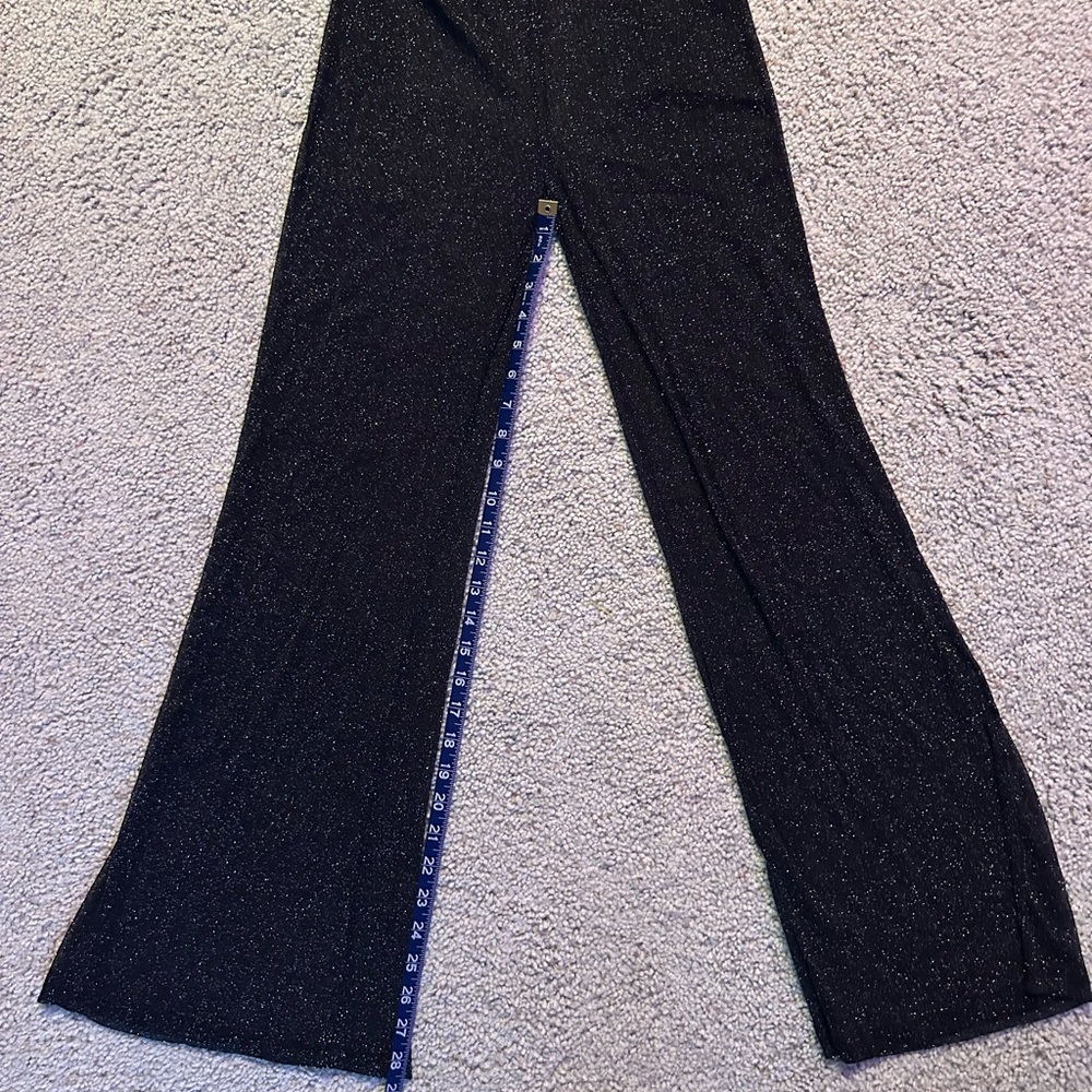 Black Sparkle Wide-Leg Pants